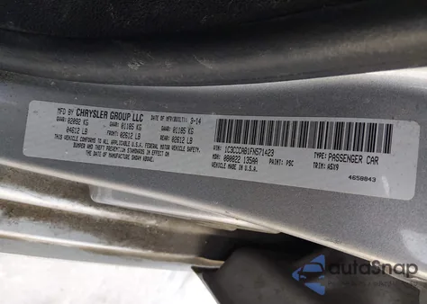 2015 Chrysler 200 Limited z USA, uszkodzony, nr VIN 1C3CCCAB1FN571423